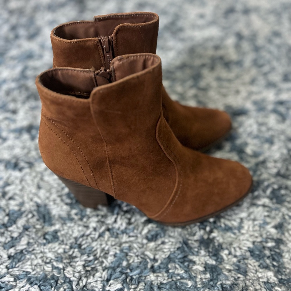 BP Brown Suede Ankle Booties